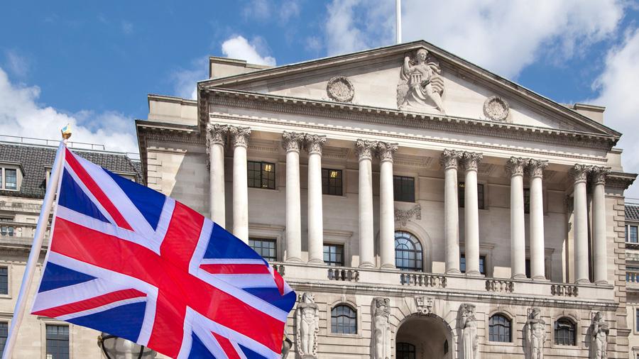 Bank of England and British flag