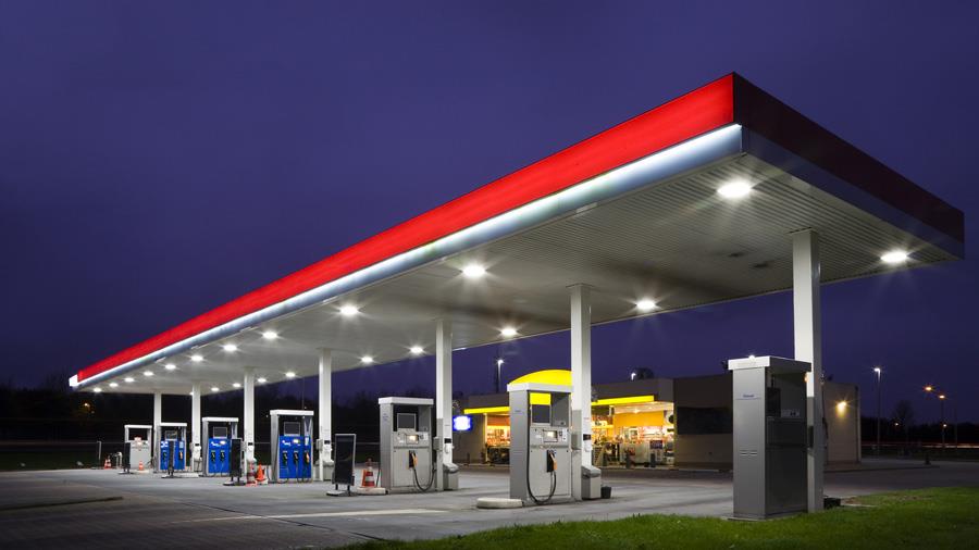 Gas Station At Night